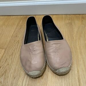 Saint Laurent Nude Leather Espadrilles in Size 40